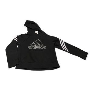 Kids Adidas hoodie in black and white size YM